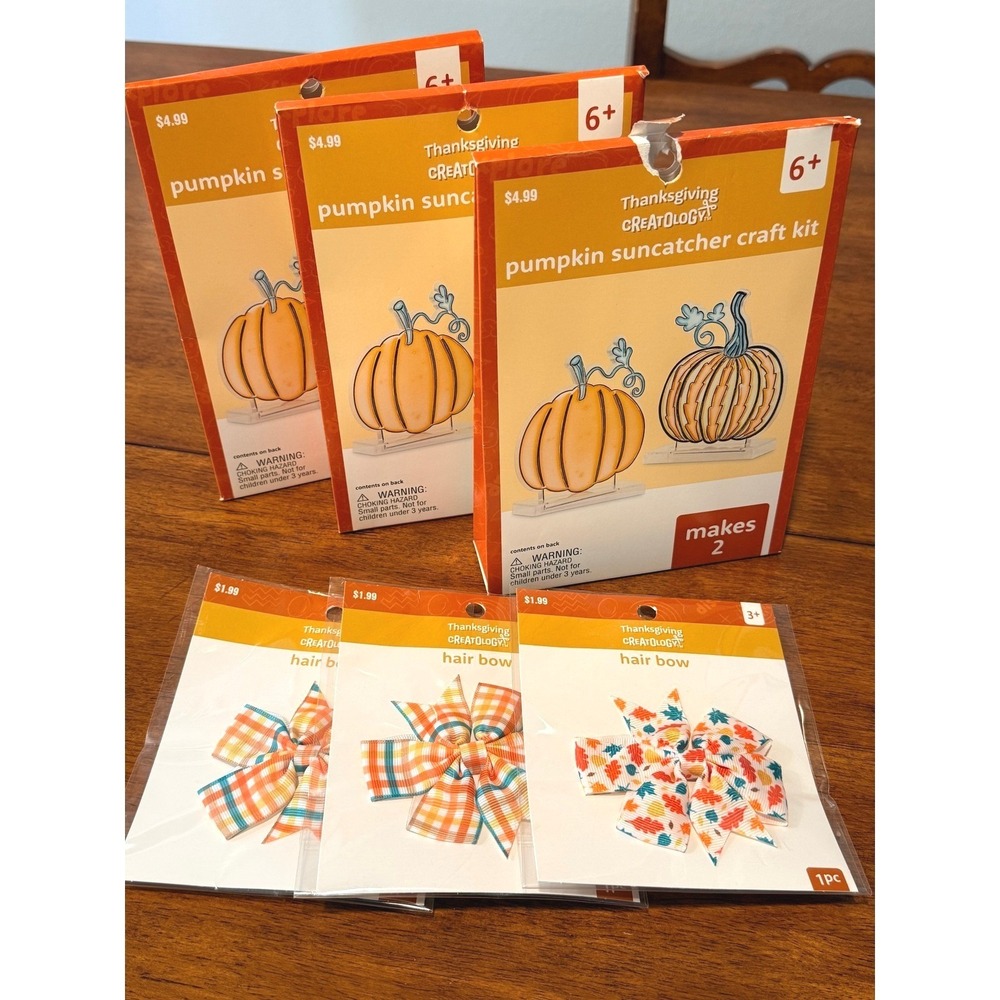 NEW Thanksgiving Kids Craft Kit Pumpkin Suncatcher DIY‎ Fall Activity Bundle